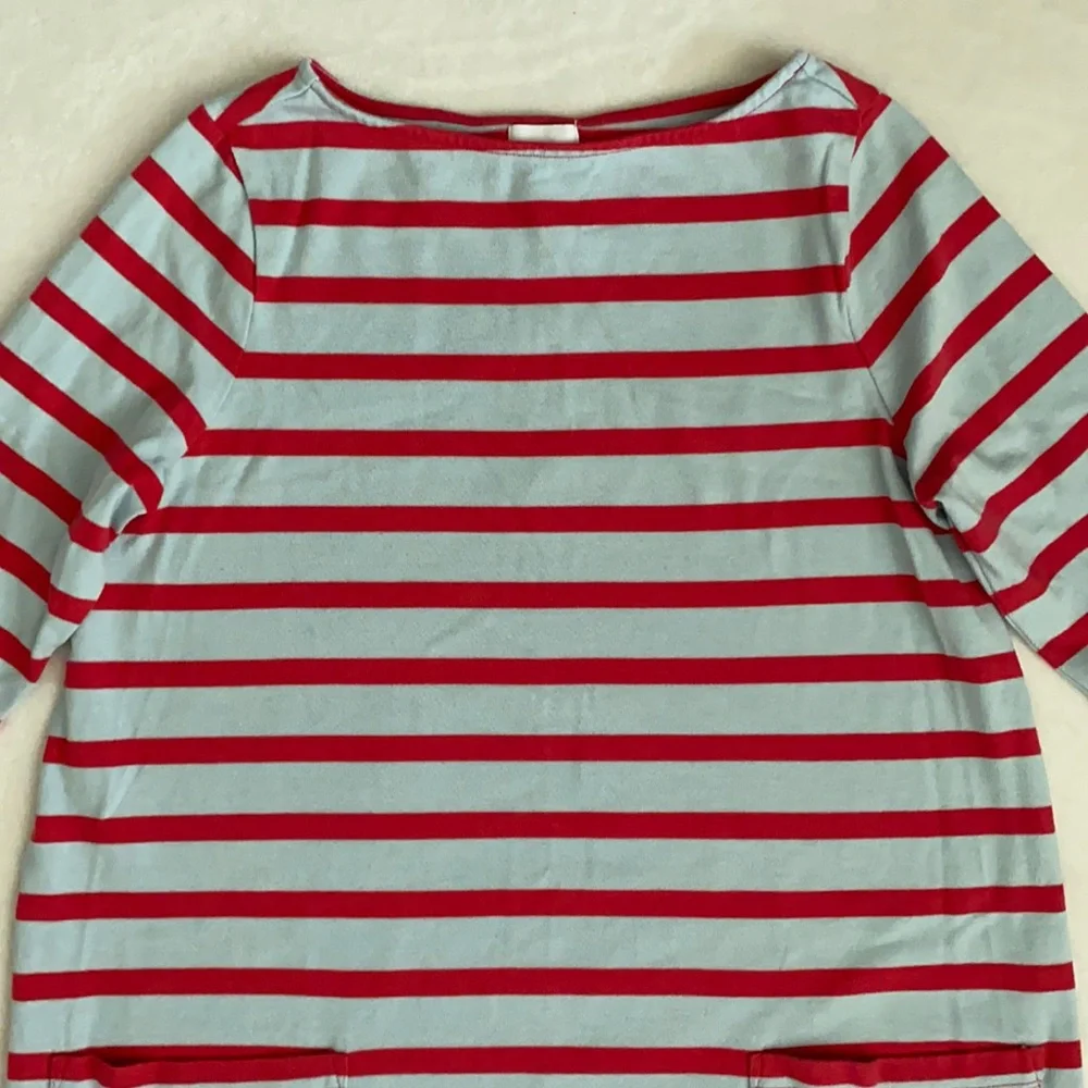 The Nines by Hatch | Cotton 3/4 Sleeve Nautical Stripe Maternity Mini Dress (XS) - Picture 4 of 16